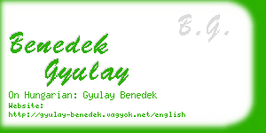 benedek gyulay business card